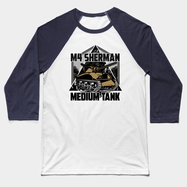 M4 SHERMAN ARTWORK Baseball T-Shirt by theanomalius_merch